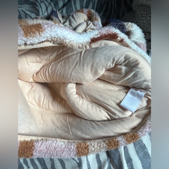 Thread & Supply Fleece Plaid Plush 1/4 Zip-Up Sweatshirt Sweater Cozy Juniors S - Picture 7 of 9